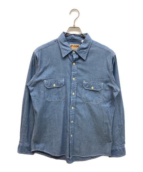 camco（カムコ）CAMCO (カムコ) ブルーシャンブレーワークシャツ ブルー サイズ:Lの古着・服飾アイテム