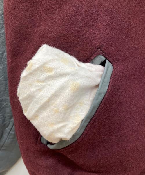 Holloway（ホロウェイ）Holloway (ホロウェイ) レザー切り替え刺繍スタジャン レッド サイズ:Lの古着・服飾アイテム