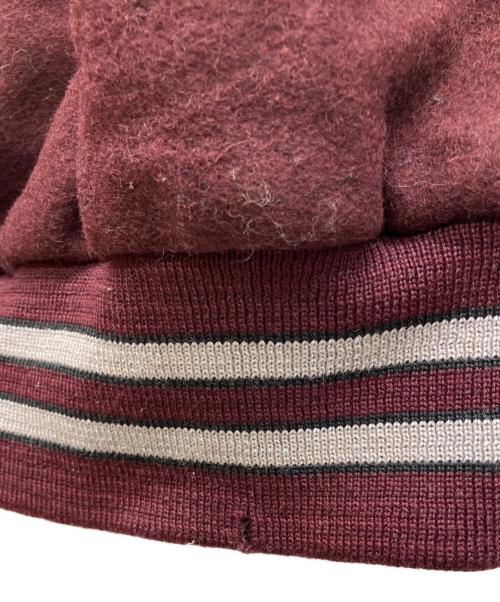 Holloway（ホロウェイ）Holloway (ホロウェイ) レザー切り替え刺繍スタジャン レッド サイズ:Lの古着・服飾アイテム