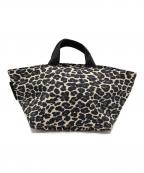 Herve Chapelierエルベシャプリエ）の古着「舟形レオパードハンドバッグ」｜ブラック