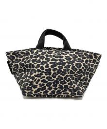 Herve Chapelier（エルベシャプリエ）の古着「舟形レオパードハンドバッグ」｜ブラック