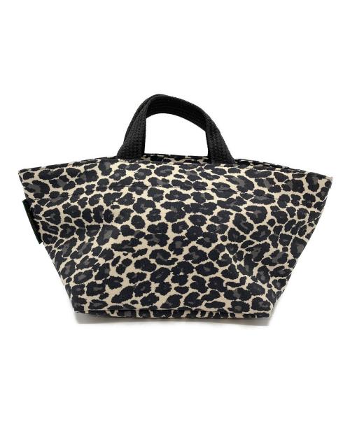 Herve Chapelier（エルベシャプリエ）Herve Chapelier (エルベシャプリエ) 舟形レオパードハンドバッグ ブラックの古着・服飾アイテム