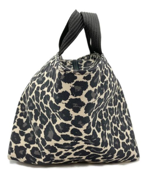 Herve Chapelier（エルベシャプリエ）Herve Chapelier (エルベシャプリエ) 舟形レオパードハンドバッグ ブラックの古着・服飾アイテム