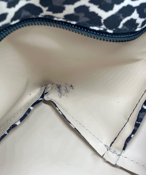 Herve Chapelier（エルベシャプリエ）Herve Chapelier (エルベシャプリエ) 舟形レオパードハンドバッグ ブラックの古着・服飾アイテム