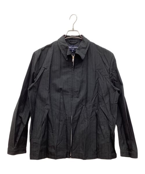COMME des GARCONS HOMME（コムデギャルソン オム）COMME des GARCONS HOMME (コムデギャルソン オム) シワ加工ストライプジャケット ブラック サイズ:Ｓの古着・服飾アイテム