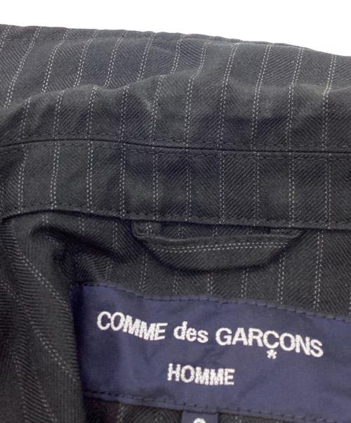 COMME des GARCONS HOMME（コムデギャルソン オム）COMME des GARCONS HOMME (コムデギャルソン オム) シワ加工ストライプジャケット ブラック サイズ:Ｓの古着・服飾アイテム