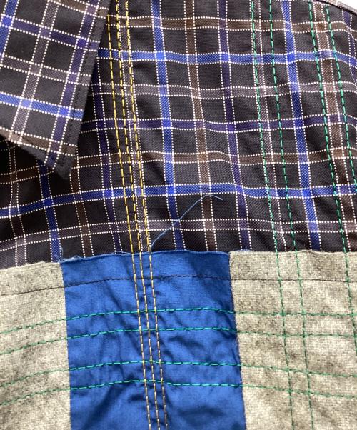 COMME des GARCONS SHIRT（コムデギャルソンシャツ）COMME des GARCONS SHIRT (コムデギャルソンシャツ) パッチワークチェックシャツ ネイビー サイズ:XSの古着・服飾アイテム
