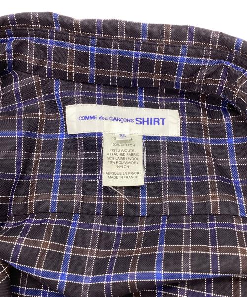 COMME des GARCONS SHIRT（コムデギャルソンシャツ）COMME des GARCONS SHIRT (コムデギャルソンシャツ) パッチワークチェックシャツ ネイビー サイズ:XSの古着・服飾アイテム