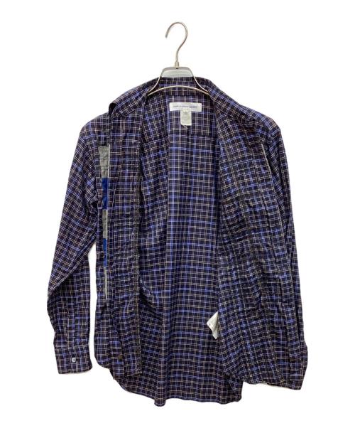 COMME des GARCONS SHIRT（コムデギャルソンシャツ）COMME des GARCONS SHIRT (コムデギャルソンシャツ) パッチワークチェックシャツ ネイビー サイズ:XSの古着・服飾アイテム