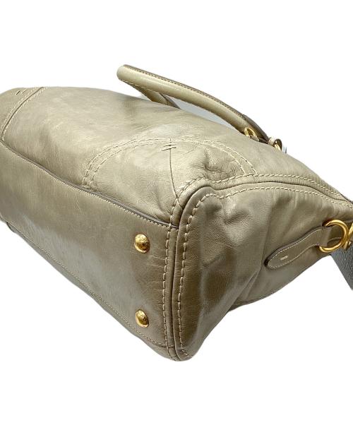 PRADA（プラダ）PRADA (プラダ) 2WAYトートバッグ VITELLO SHINE  ベージュ(POMICE)の古着・服飾アイテム