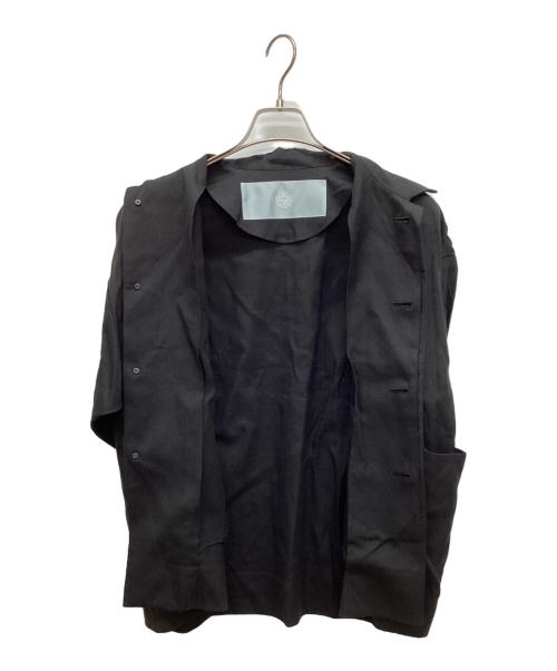 Dulcamara（ドゥルカマラ）Dulcamara (ドゥルカマラ) 和紙リネンBIGポケットブルゾン　リネンブレンドジャケット ブラックの古着・服飾アイテム