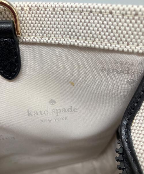 Kate Spade（ケイトスペード）Kate Spade (ケイトスペード) キップ キャンバス スモール トート ブラック×ベージュの古着・服飾アイテム