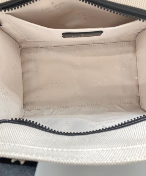 Kate Spade（ケイトスペード）Kate Spade (ケイトスペード) キップ キャンバス スモール トート ブラック×ベージュの古着・服飾アイテム