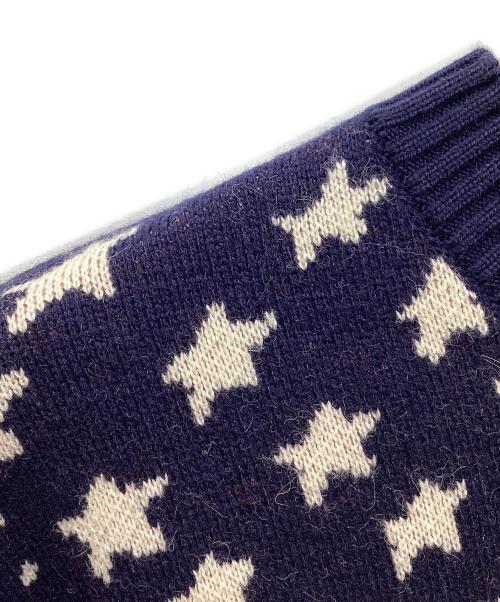 masu（エムエーエスユー）masu (エムエーエスユー) MARBLE FLAG SWEATER FLAG ネイビー×レッド サイズ:48の古着・服飾アイテム