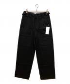 IRENISAイレニサ）の古着「BIG POCKETS PANTS　ビッグポケットパンツ　スラックス」｜ブラック