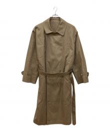 stein（シュタイン）の古着「OVERSIZED DOUBLE LAPELED TIELOCKEN COAT　オーバーサイズタイロッケンコート」｜カーキ
