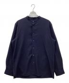 THE NORTH FACEザ ノース フェイス）の古着「Seersucker Band Collar Shirt 　シアサッカーバンドカラーシャツ」｜ネイビー