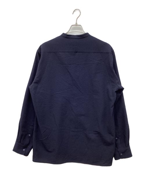 THE NORTH FACE（ザ ノース フェイス）THE NORTH FACE (ザ ノース フェイス) Seersucker Band Collar Shirt 　シアサッカーバンドカラーシャツ ネイビー サイズ:XLの古着・服飾アイテム