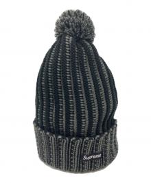 SUPREME（シュプリーム）の古着「コントラスト ストライプ ボンボン ニット ビーニー Contrast Stripe Beanie box logo」｜グレー