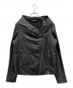 HELMUT LANGヘルムートラング）の古着「ラムスキンフーディレザージャケット」｜ブラック