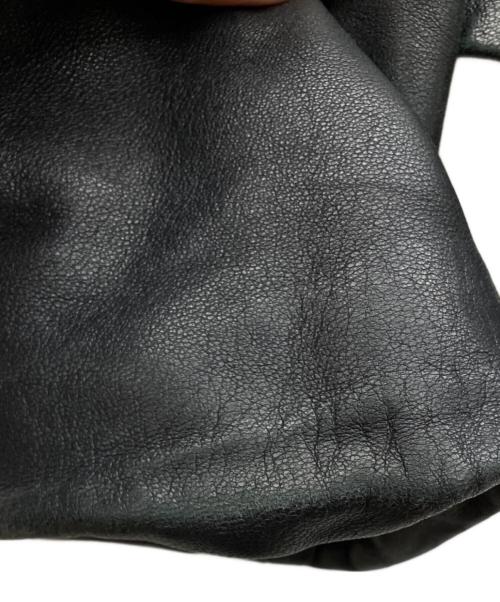 HELMUT LANG（ヘルムートラング）HELMUT LANG (ヘルムートラング) ラムスキンフーディレザージャケット ブラック サイズ:Mの古着・服飾アイテム