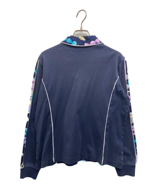 LEONARD SPORT（レオナール スポーツ）LEONARD SPORT (レオナール スポーツ) 総柄ロングスリーブポロシャツ ネイビー サイズ:42の古着・服飾アイテム