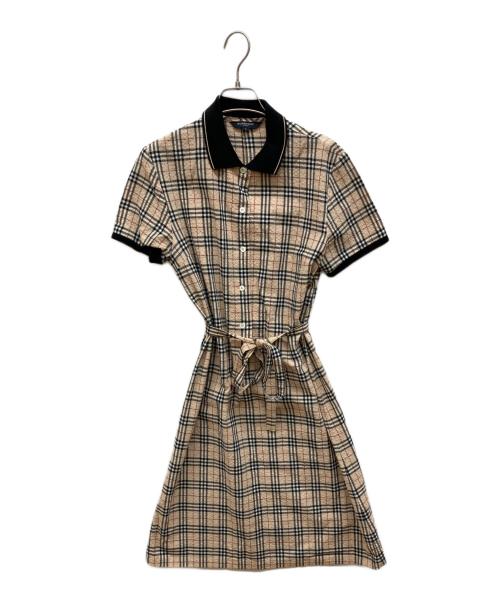BURBERRY GOLF（バーバリーゴルフ）BURBERRY GOLF (バーバリーゴルフ) ノバチェックシアサッカー半袖シャツワンピース ベージュ サイズ:Lの古着・服飾アイテム
