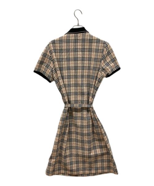 BURBERRY GOLF（バーバリーゴルフ）BURBERRY GOLF (バーバリーゴルフ) ノバチェックシアサッカー半袖シャツワンピース ベージュ サイズ:Lの古着・服飾アイテム