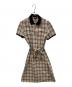 BURBERRY GOLF（バーバリーゴルフ）の古着「ノバチェックシアサッカー半袖シャツワンピース」｜ベージュ