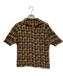 PLEATS PLEASE（プリーツプリーズ）の古着「総柄ワッフルプリーツ半袖カットソー」｜マルチカラー