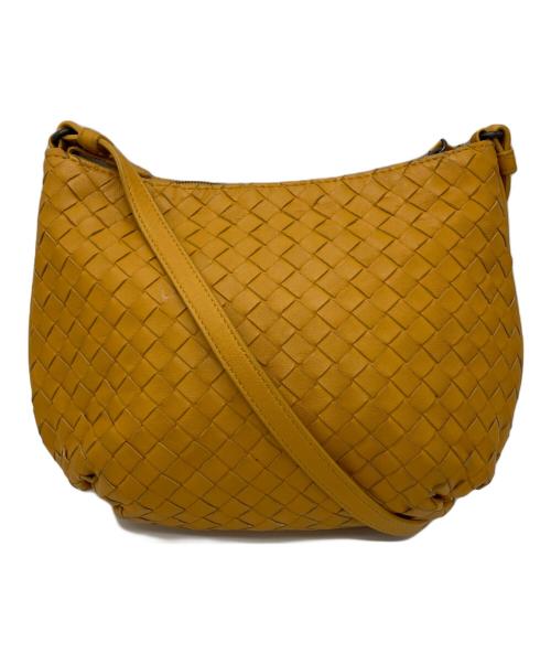 BOTTEGA VENETA（ボッテガベネタ）BOTTEGA VENETA (ボッテガベネタ) イントレチャートレザーショルダーバッグ イエローの古着・服飾アイテム