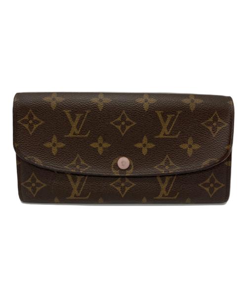 LOUIS VUITTON（ルイ ヴィトン）LOUIS VUITTON (ルイ ヴィトン) ポルトフォイユ･エミリー　ローズ・バレリーヌ　モノグラム長財布 ブラウンの古着・服飾アイテム