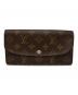 LOUIS VUITTON（ルイ ヴィトン）の古着「ポルトフォイユ･エミリー　ローズ・バレリーヌ　モノグラム長財布」｜ブラウン