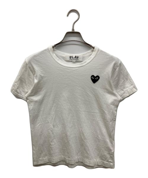 PLAY COMME des GARCONS（プレイコムデギャルソン）PLAY COMME des GARCONS (プレイコムデギャルソン) HEART TEE　ワンポイントＴシャツ ホワイト サイズ:XSの古着・服飾アイテム