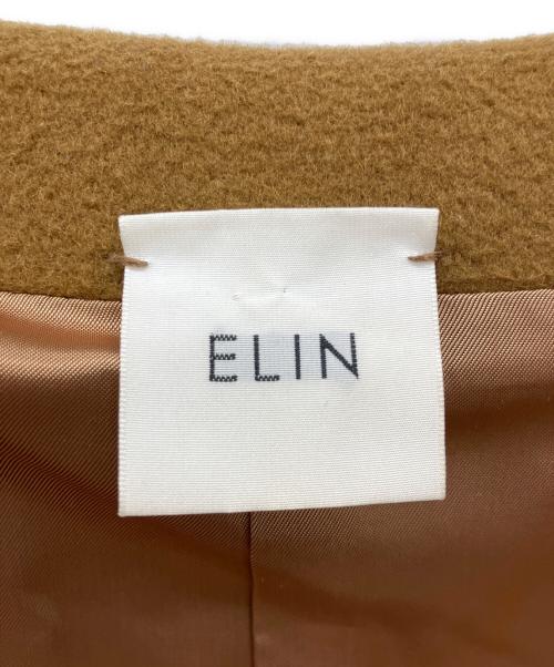 ELIN（エリン）ELIN (エリン) ウールブレンド アシメントリー ノーカラー コート ブラウン サイズ:36の古着・服飾アイテム