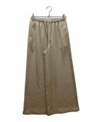 Plageプラージュ）の古着「Satin Relax Wideパンツ　ワイドパンツ」｜ベージュ