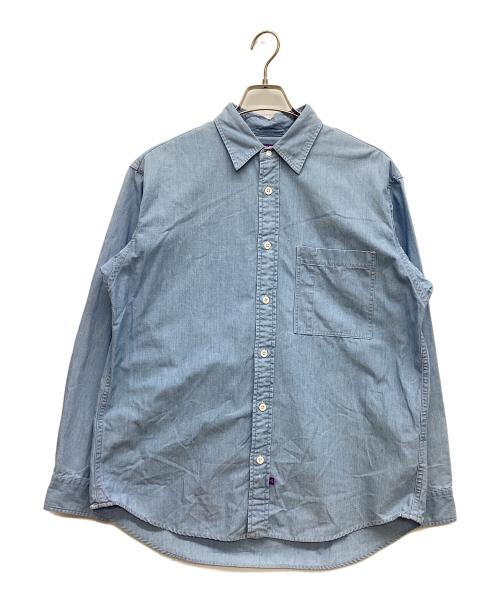 THE NORTHFACE PURPLELABEL（ザ・ノースフェイス パープルレーベル）THE NORTHFACE PURPLELABEL (ザ・ノースフェイス パープルレーベル) Regular Collar Chambray Field Shirt　レギュラーカラー シャンブレーフィールドシャツ ブルー サイズ:Mの古着・服飾アイテム
