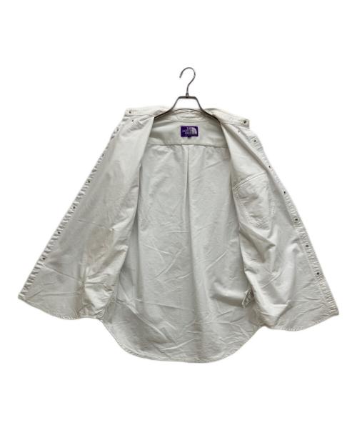 THE NORTHFACE PURPLELABEL（ザ・ノースフェイス パープルレーベル）THE NORTHFACE PURPLELABEL (ザ・ノースフェイス パープルレーベル) Cotton Polyester OX B,D Shirt　コットンポリエステル OXボタンダウンシャツ ホワイト サイズ:Ｍの古着・服飾アイテム