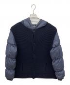 EA7イーエーセブン）の古着「ニット切替ダウンジャケット」｜ネイビー