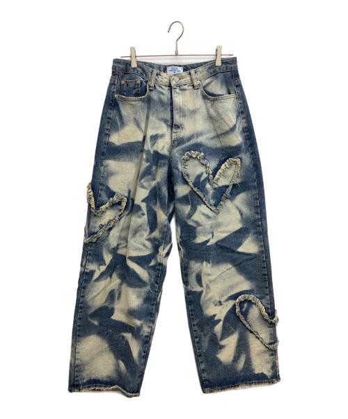 UNUSED LAB.（アンユーズドラブ）UNUSED LAB. (アンユーズドラブ) プリーチ加工デニムパンツ インディゴ サイズ:Mの古着・服飾アイテム