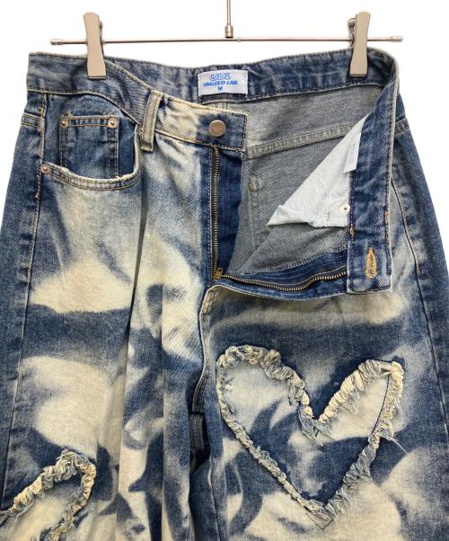 UNUSED LAB.（アンユーズドラブ）UNUSED LAB. (アンユーズドラブ) プリーチ加工デニムパンツ インディゴ サイズ:Mの古着・服飾アイテム