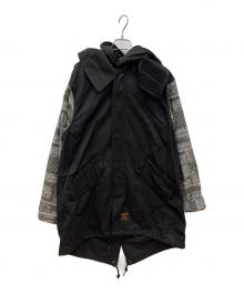 glamb（グラム）の古着「Paisley Switched Mods Coat / ペイズリースイッチモッズコート」｜ブラック