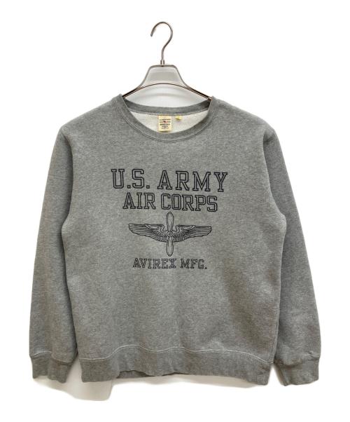 AVIREX（アヴィレックス）AVIREX (アヴィレックス) クルーネックスウェット グレー サイズ:Ｌの古着・服飾アイテム