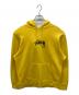 stussy（ステューシー）の古着「STOCK LOGO APPLIQUE HOODIE　ストックロゴアップリケフーディ　プルオーバーパーカー」｜イエロー