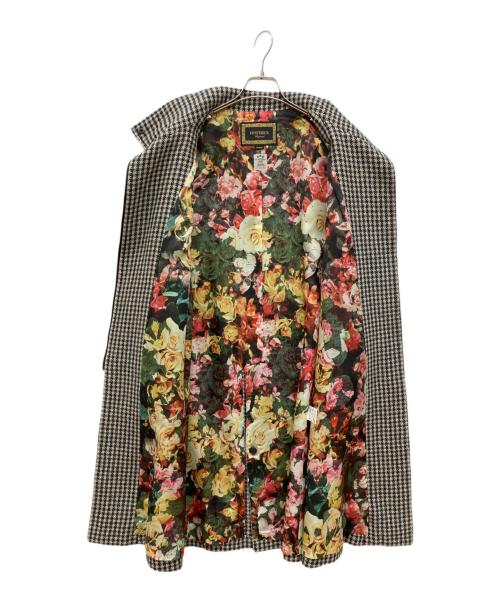 hysterics（ヒステリックス）hysterics (ヒステリックス) 千鳥格子柄ロングコート　裏地花柄 グレー サイズ:Ｍの古着・服飾アイテム