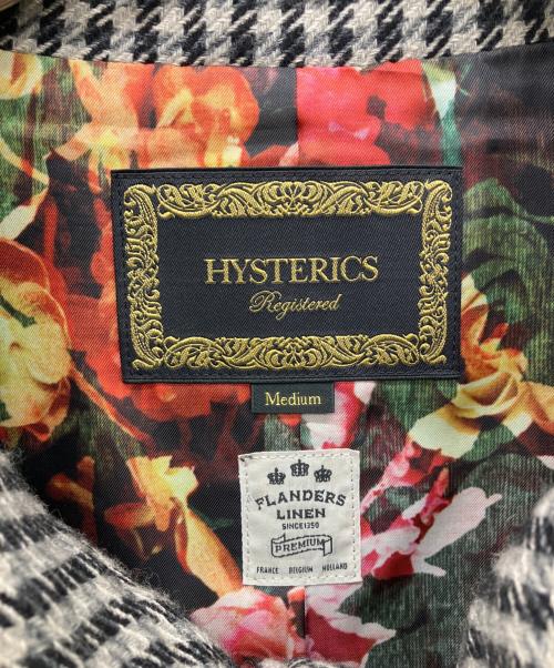 hysterics（ヒステリックス）hysterics (ヒステリックス) 千鳥格子柄ロングコート　裏地花柄 グレー サイズ:Ｍの古着・服飾アイテム