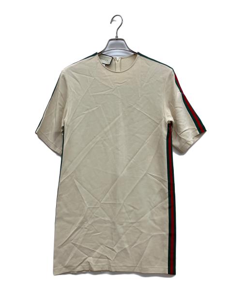 GUCCI（グッチ）GUCCI (グッチ) 半袖ワンピース　ショートスリーブ ワンピース ベージュ サイズ:SIZE 40の古着・服飾アイテム