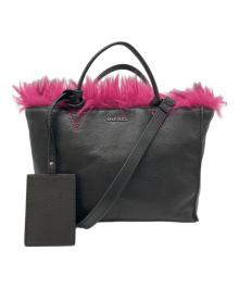 DIESEL（ディーゼル）の古着「ファー付き2WAYバッグ」｜ブラック