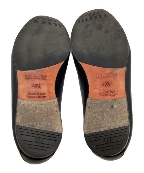 HERMES（エルメス）HERMES (エルメス) パンチングレザーローファー ブラック サイズ:40 1/2の古着・服飾アイテム