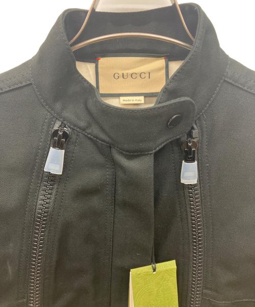 GUCCI（グッチ）GUCCI (グッチ) フロント ダブルジップ デニム ブルゾン ジャケット ブラック サイズ:42の古着・服飾アイテム